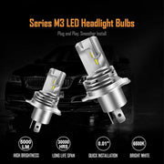 2 Pack H4 LED Headlight Bulbs 6000K White 9600LM High Low Beam Canbus Ready V528-CAR-LIGHTS-2PCS-258800