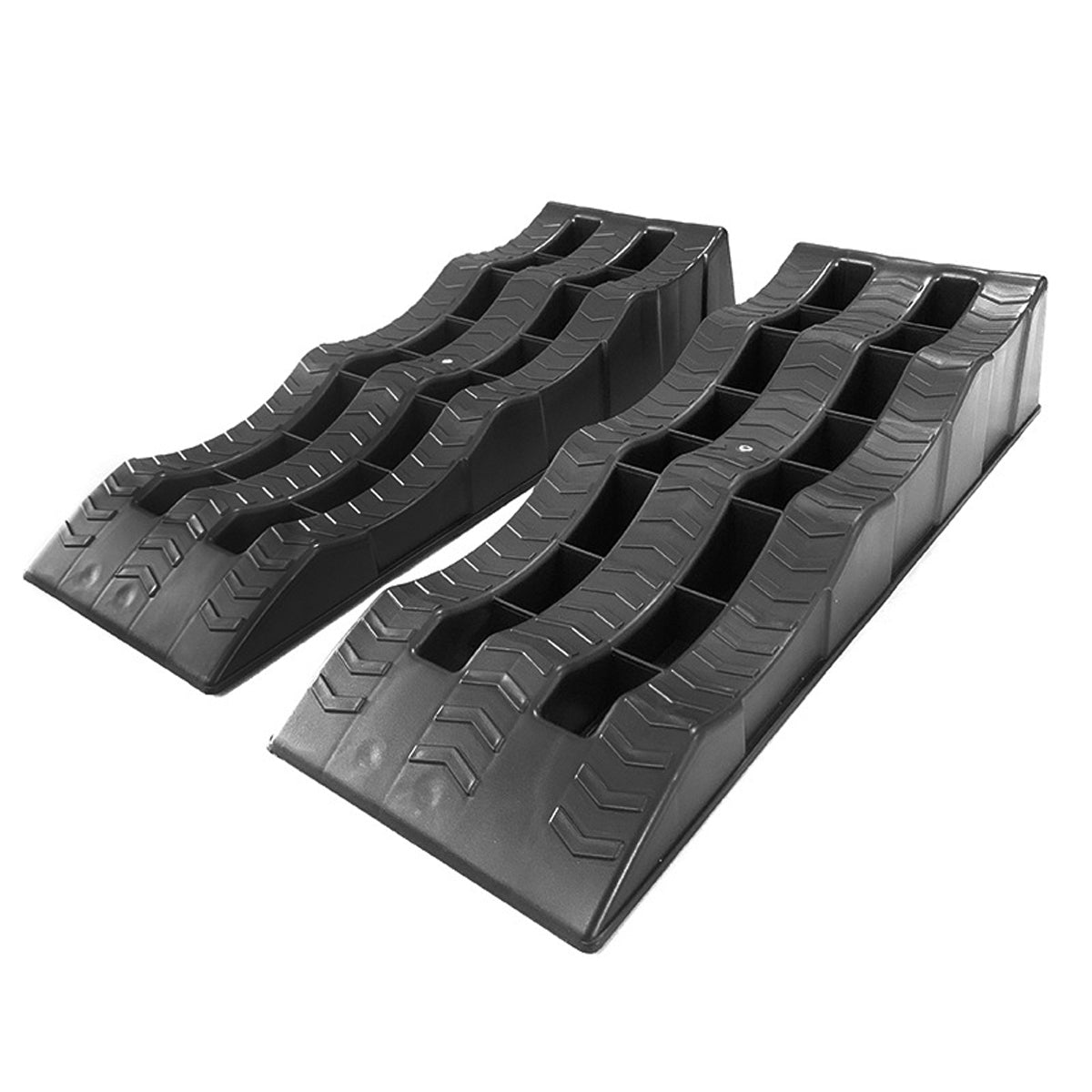 2pcs Plastic Three Step Parking Tire Pads for Cars Recreational Vehicles RV V528-CAR-MAT-BLACK-16P-BDB-853230