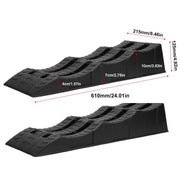 2pcs Plastic Three Step Parking Tire Pads for Cars Recreational Vehicles RV V528-CAR-MAT-BLACK-16P-BDB-853230