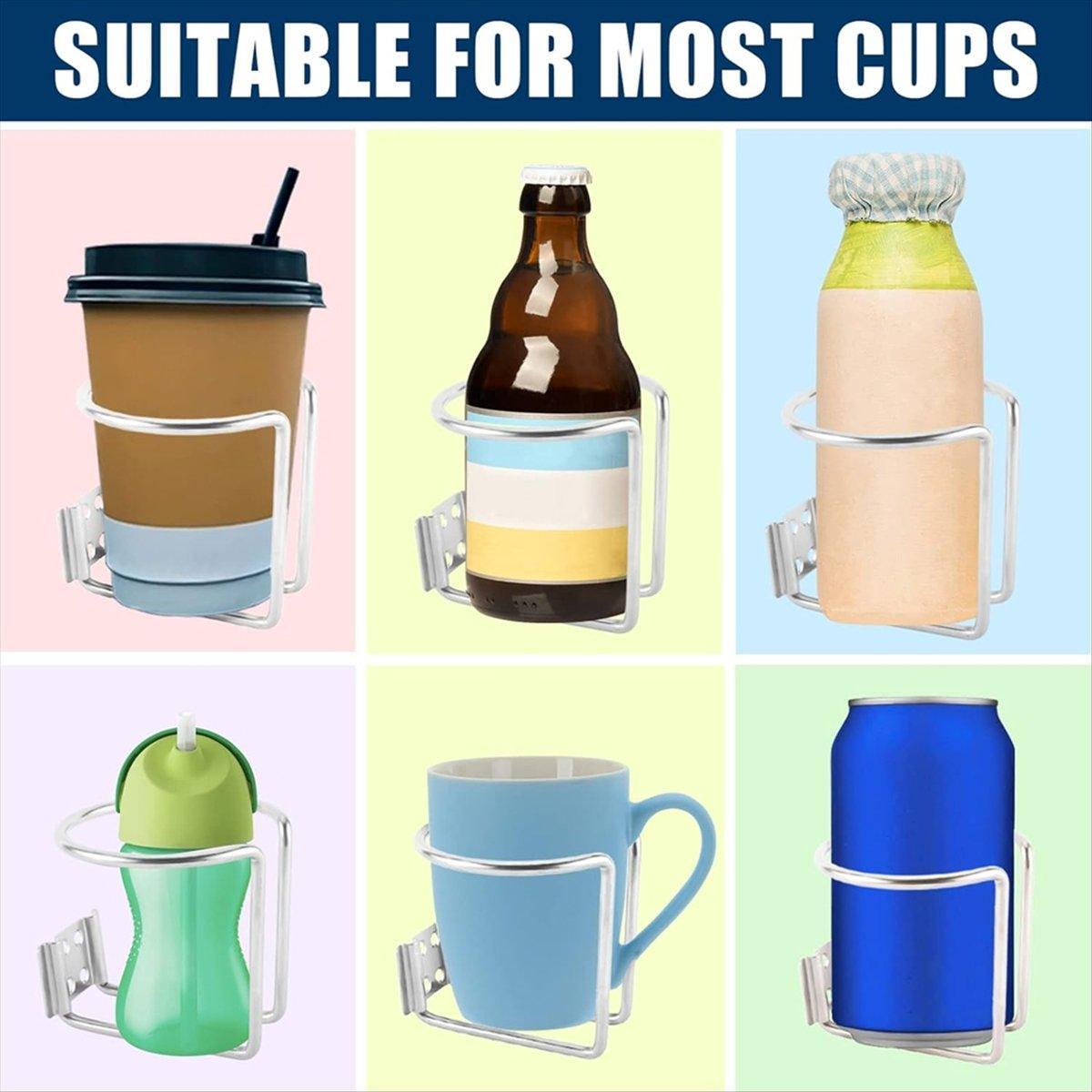 2pcs Car Cup Holder Drink Bottle Holder Universal Vehicle Mug Holder for Travel V528-CAR-MOUNT-2PCS-SILVER-229028
