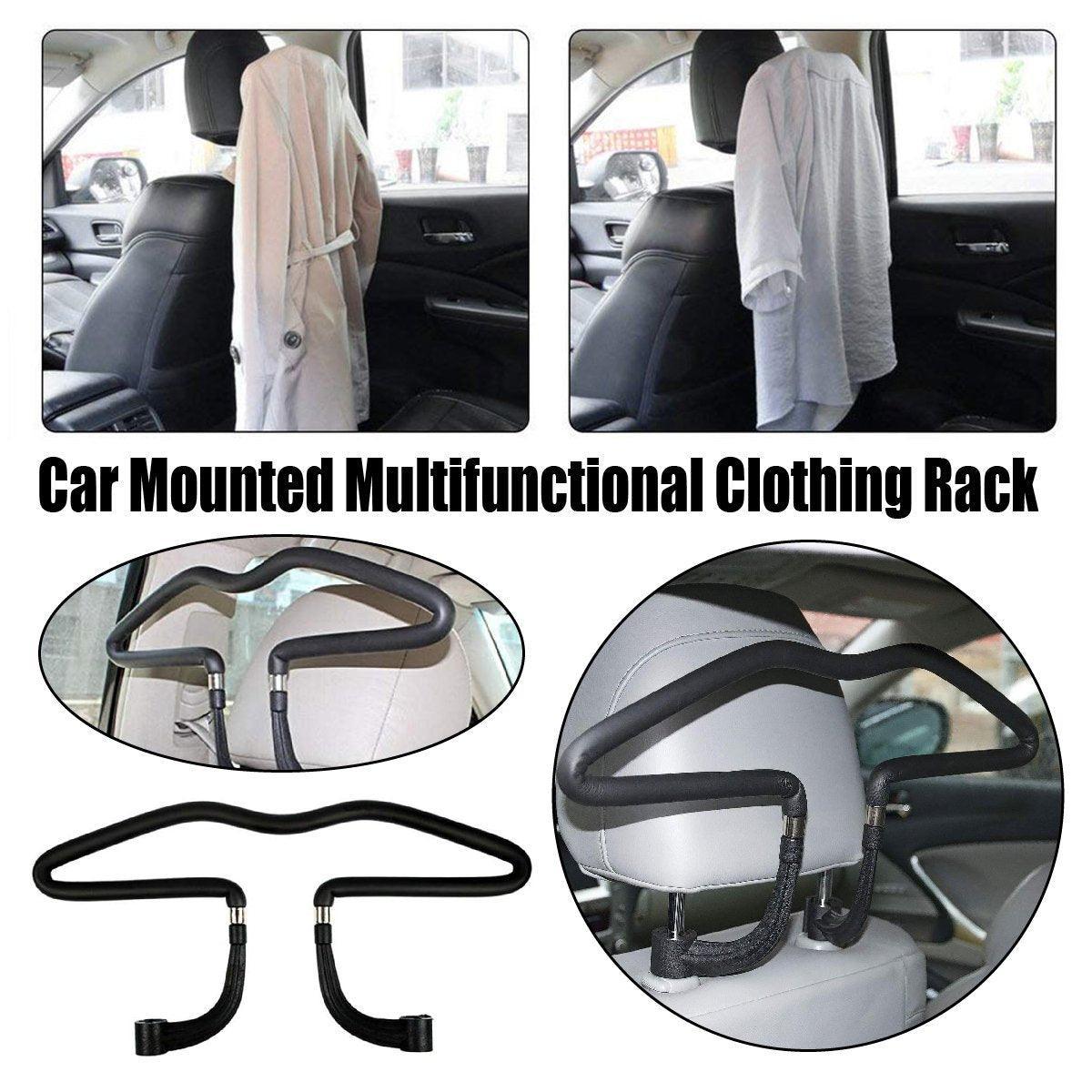Vehicle Headrest Clothes Hanger PU Leather Suit Rack for Back Seat Storage V528-CAR-SEAT-HANGER-BLACK-521704