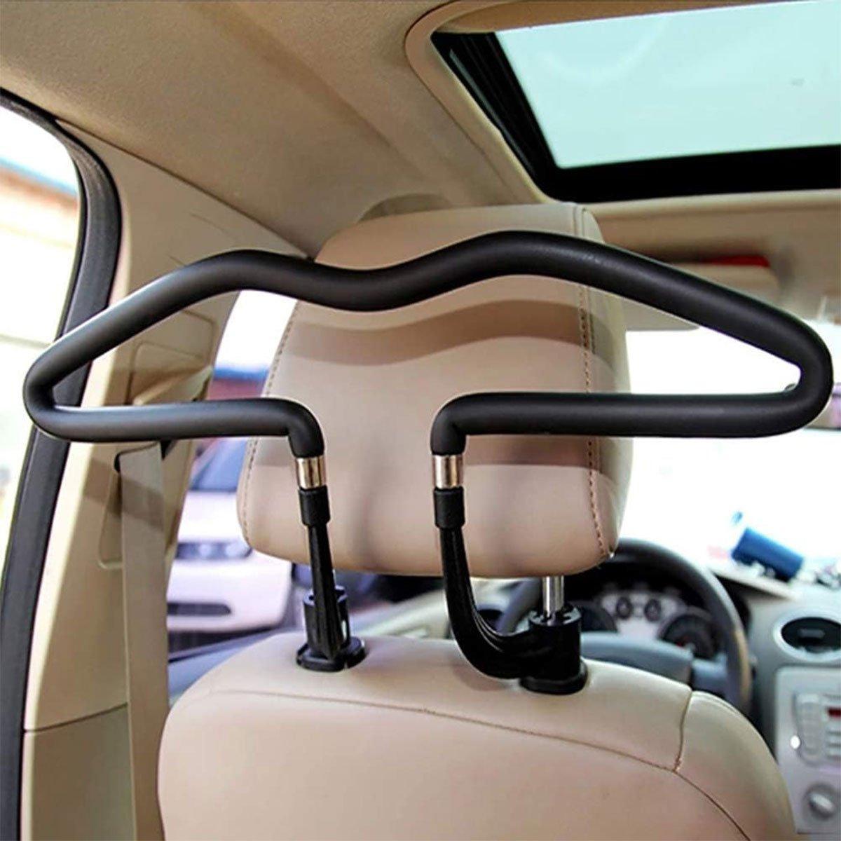 Vehicle Headrest Clothes Hanger PU Leather Suit Rack for Back Seat Storage V528-CAR-SEAT-HANGER-BLACK-521704