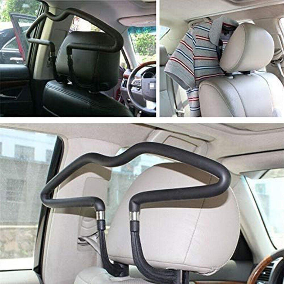 Vehicle Headrest Clothes Hanger PU Leather Suit Rack for Back Seat Storage V528-CAR-SEAT-HANGER-BLACK-521704