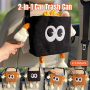 2in1 Car Wastebasket and Tissue Box Multifunctional Car Storage Bucket Organizer - Black V528-CAR-TRASH-BLACK-502092