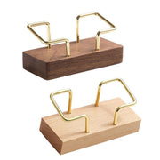 Business Card Holder Organizer Desk Display Stand Wooden Card Storage Box - Coffee V528-CARD-BOX-HHT-773157