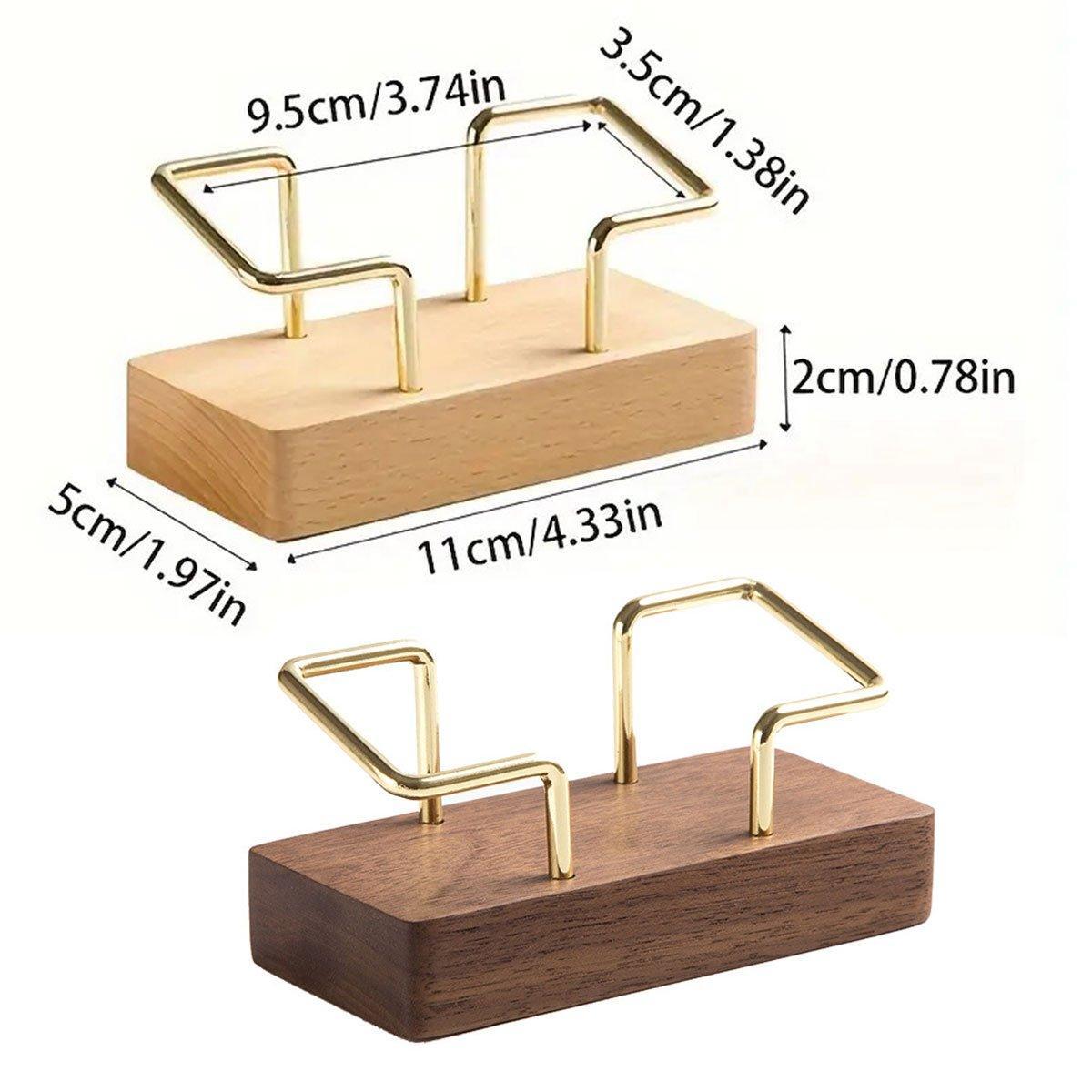 Business Card Holder Organizer Desk Display Stand Wooden Card Storage Box - Coffee V528-CARD-BOX-HHT-773157