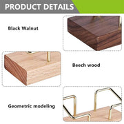 Business Card Holder Organizer Desk Display Stand Wooden Card Storage Box - Coffee V528-CARD-BOX-HHT-773157