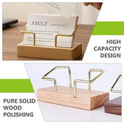 Business Card Holder Organizer Desk Display Stand Wooden Card Storage Box - Coffee V528-CARD-BOX-HHT-773157