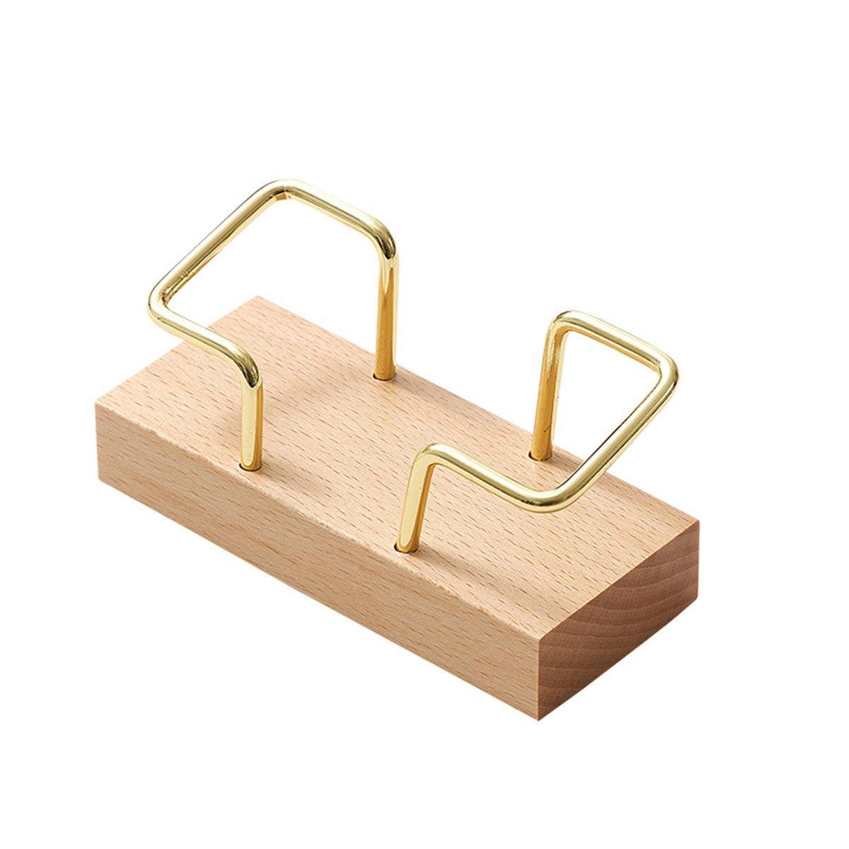 Business Card Holder Organizer Desk Display Stand Wooden Card Storage Box - Coffee V528-CARD-BOX-HHT-773157