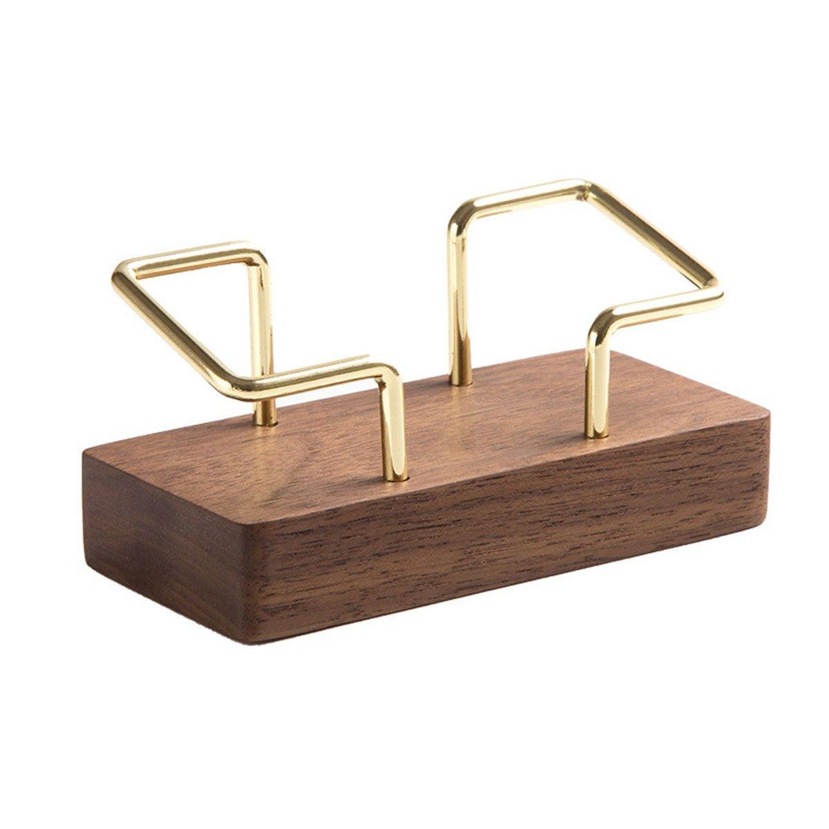Business Card Holder Organizer Desk Display Stand Wooden Card Storage Box - Coffee V528-CARD-BOX-HHT-773157