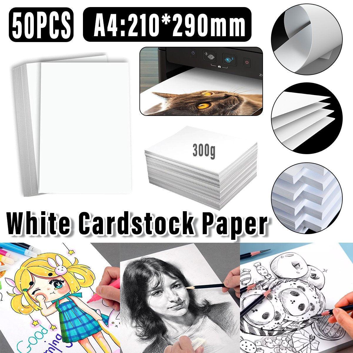 Premium A4 Card Stock 50PCS All Wood White Cardstock Paper for Printing Art V528-CARDBOARD-WHITE-50PCS-535760