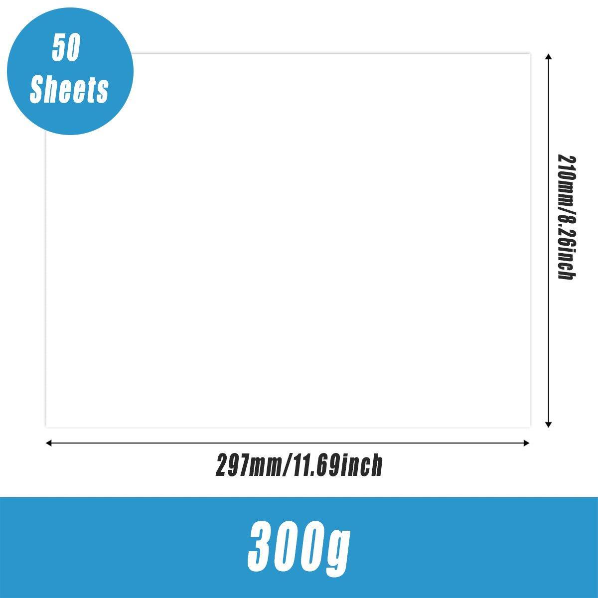 Premium A4 Card Stock 50PCS All Wood White Cardstock Paper for Printing Art V528-CARDBOARD-WHITE-50PCS-535760