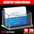10 X Clear PMMA Business Card Holders for Desktop Display - 10PCS V528-CARDCASE-10PCS-30424