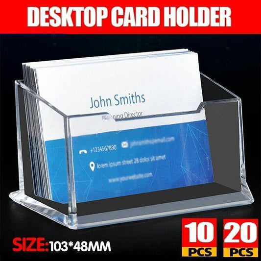 10 X Clear PMMA Business Card Holders for Desktop Display - 10PCS V528-CARDCASE-10PCS-30424
