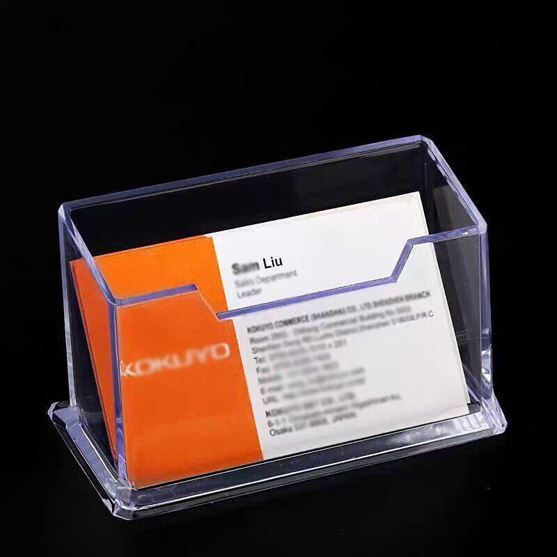 10 X Clear PMMA Business Card Holders for Desktop Display - 10PCS V528-CARDCASE-10PCS-30424
