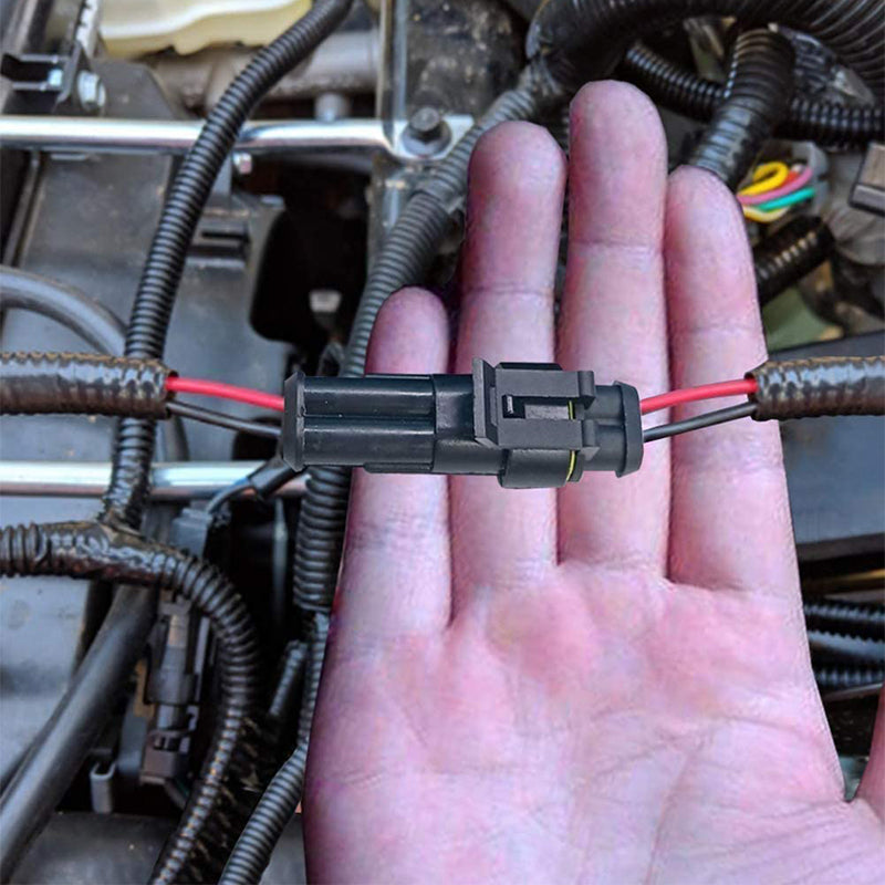 10 Set 2 Pin Waterproof Car Electrical Wire Sealed Connector Plug Cable 12V Kit V528-CARELECTRICAL-10PCS-819582