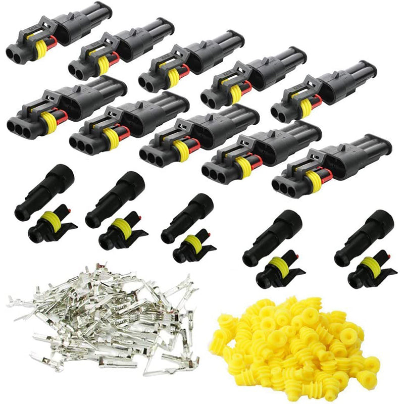 10 Set 2 Pin Waterproof Car Electrical Wire Sealed Connector Plug Cable 12V Kit V528-CARELECTRICAL-10PCS-819582