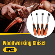 4PCS Woodworking Chisel Set Manual Carving Tools for Wood Craft DIY Projects V528-CARPENTER-CHISEL-4PCS-609894