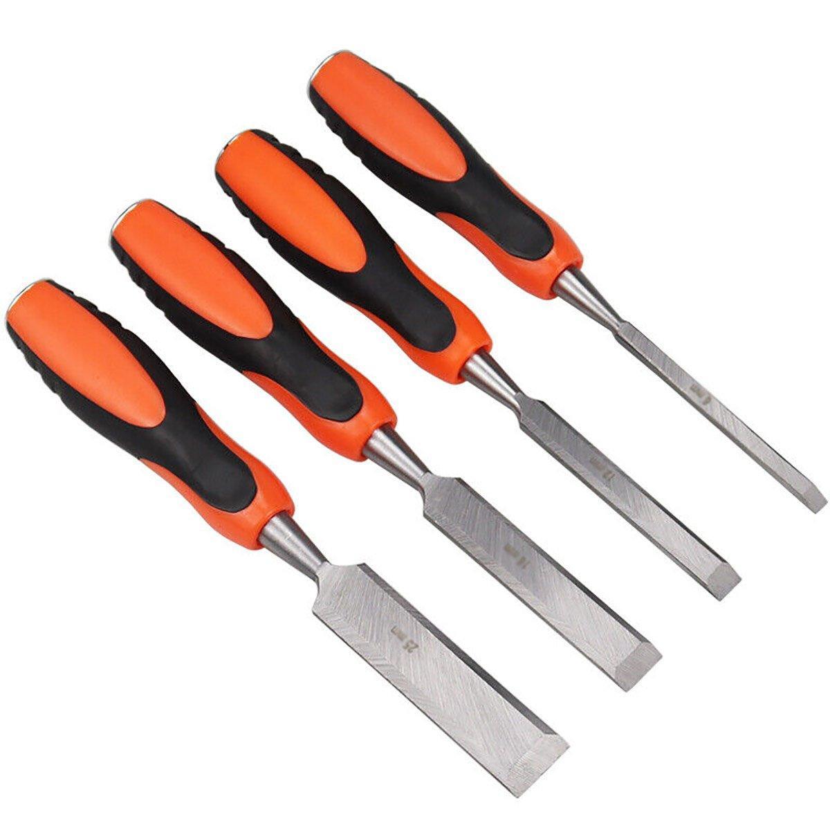 4PCS Woodworking Chisel Set Manual Carving Tools for Wood Craft DIY Projects V528-CARPENTER-CHISEL-4PCS-609894