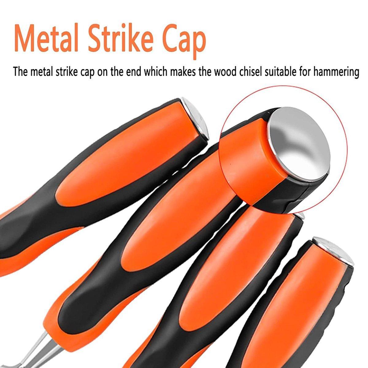 4PCS Woodworking Chisel Set Manual Carving Tools for Wood Craft DIY Projects V528-CARPENTER-CHISEL-4PCS-609894