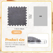 Foam Floor Mats Set 10PCS Shaggy Interlocking Tiles Soft for Kids Room Play Area - Camel-White V528-CARPET-29-CAMEL-10PCS-454348
