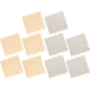 Foam Floor Mats Set 10PCS Shaggy Interlocking Tiles Soft for Kids Room Play Area - Camel-White V528-CARPET-29-CAMEL-10PCS-454348