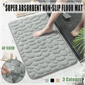 40x60cm Non-Slip Memory Foam Bath Mat Super Absorbent Floor Rug for Bathroom Use - Black V528-CARPET-BLACK-40-60-40712