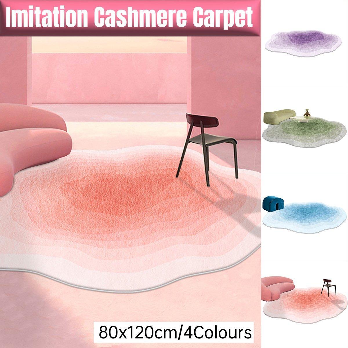 Shaped Cashmere Carpet Living Room Full Blanket Cloakroom Dressing Table - Green V528-CARPET-GREEN-80-120-434548