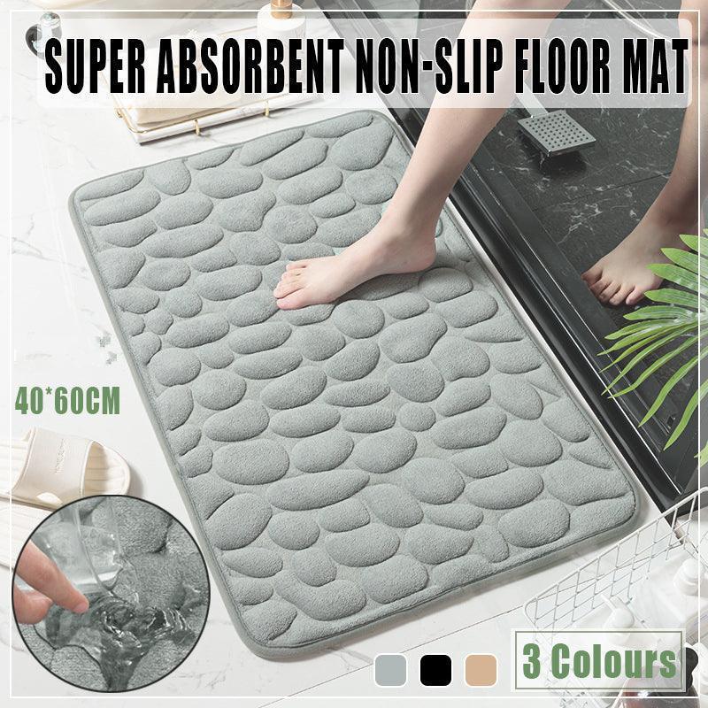 40x60cm Non-Slip Memory Foam Bath Mat Super Absorbent Floor Rug for Bathroom Use - Grey V528-CARPET-GREY-40-60-68549