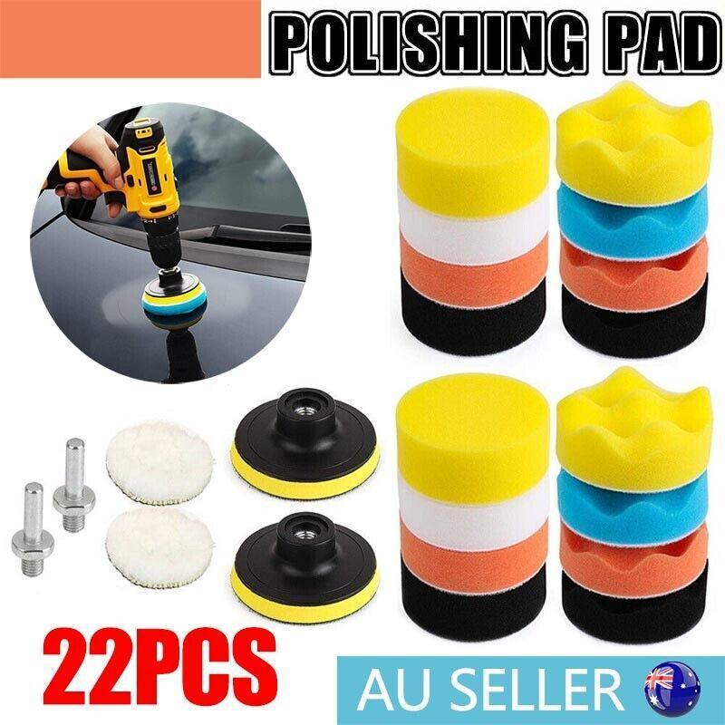 22Pcs 3" Buffing Waxing Polishing Sponge Pads Kit Set For Car Polisher Drill Au V528-CARPOLISHERDRILL-22PCS-19190