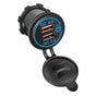 1x Dual USB Car Charger QC 3.0 Quick Charge 12V-24V Power Outlet - Blue V528-CARQUICKCHARGE-BLUE-588383