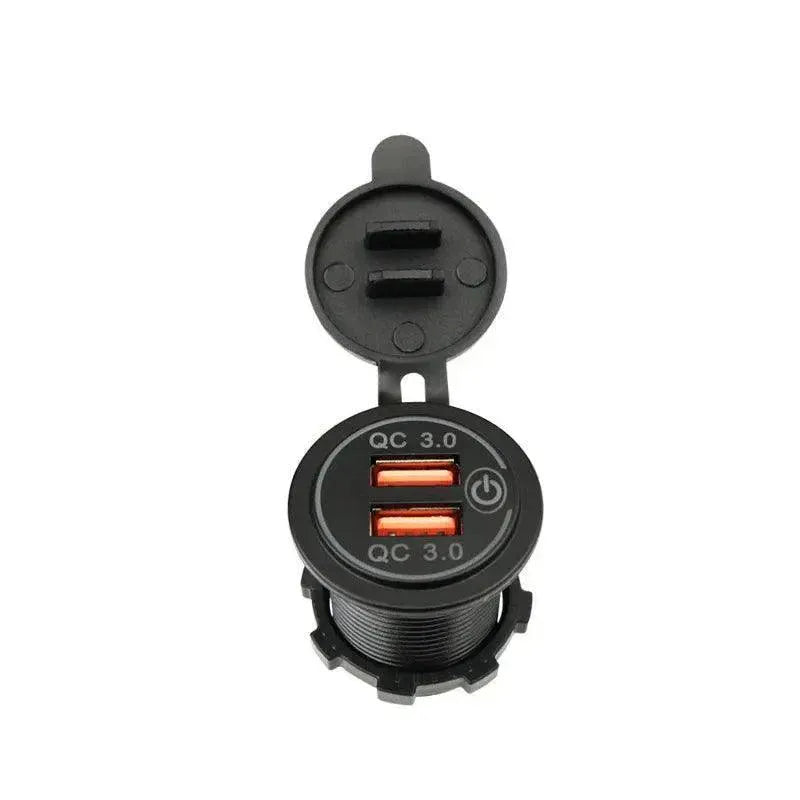 1x Dual USB Car Charger QC 3.0 Quick Charge 12V-24V Power Outlet - Blue V528-CARQUICKCHARGE-BLUE-588383