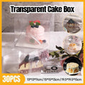 30x Transparent Disposable Cake Boxes with Handles Premium Quality Packagin - 30pcs-5inch-15*15*13cm V528-CARRY-CASE-30PCS-5INCH-230167
