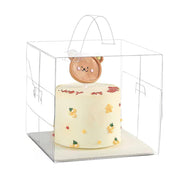 30x Transparent Disposable Cake Boxes with Handles Premium Quality Packagin - 30pcs-5inch-15*15*13cm V528-CARRY-CASE-30PCS-5INCH-230167