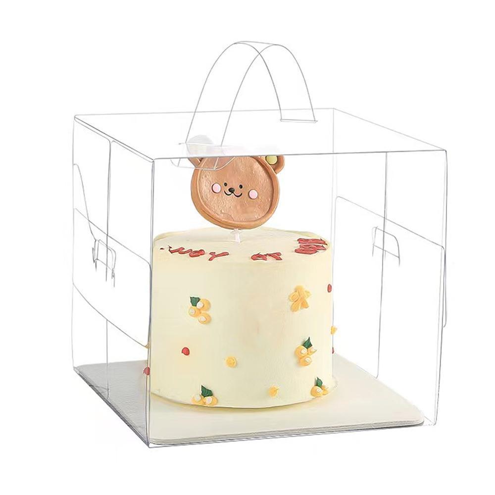 30x Transparent Disposable Cake Boxes with Handles Premium Quality Packagin - 30pcs-5inch-15*15*13cm V528-CARRY-CASE-30PCS-5INCH-230167
