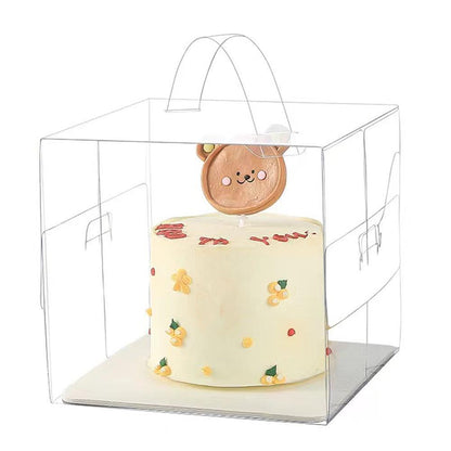 30x Transparent Disposable Cake Boxes with Handles Premium Quality Packagin - 30pcs-5inch-15*15*13cm V528-CARRY-CASE-30PCS-5INCH-230167