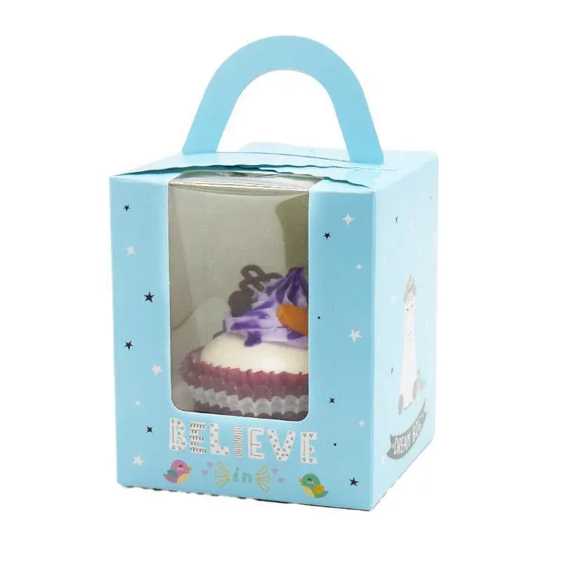 50x Assorted Color Muffin Cake Boxes with Clear Window & Handle High Quality - Unicorn-50PCS V528-CARRY-CASE-50PCS-DJS-176002