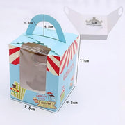 50x Assorted Color Muffin Cake Boxes with Clear Window & Handle High Quality - England style-50PCS V528-CARRY-CASE-50PCS-YLF-215284