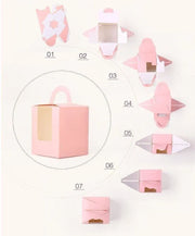 50x Assorted Color Muffin Cake Boxes with Clear Window & Handle High Quality - England style-50PCS V528-CARRY-CASE-50PCS-YLF-215284