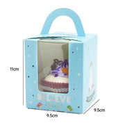 50x Assorted Color Muffin Cake Boxes with Clear Window & Handle High Quality - England style-50PCS V528-CARRY-CASE-50PCS-YLF-215284