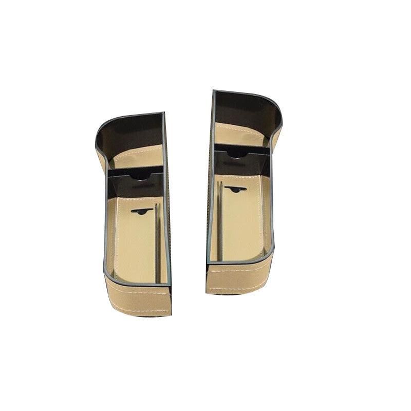 PU Leather Seat Side Gap Storage Box with Phone and Bottle Holder for Car Interior - Yellow V528-CARSTORAGEBO-BEIGE-843670