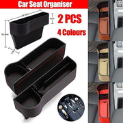 PU Leather Seat Side Gap Storage Box with Phone and Bottle Holder for Car Interior - Black V528-CARSTORAGEBO-BLACK-365881