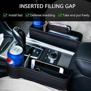 PU Leather Seat Side Gap Storage Box with Phone and Bottle Holder for Car Interior - Black V528-CARSTORAGEBO-BLACK-365881