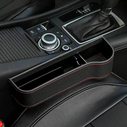 PU Leather Seat Side Gap Storage Box with Phone and Bottle Holder for Car Interior - Black V528-CARSTORAGEBO-BLACK-365881