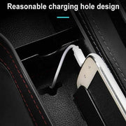 PU Leather Seat Side Gap Storage Box with Phone and Bottle Holder for Car Interior - Black V528-CARSTORAGEBO-BLACK-365881