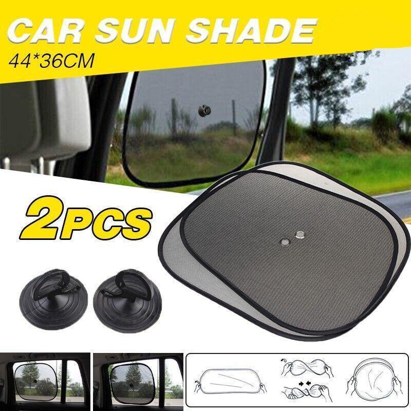 2PCS Car Window Sun Shade Mesh Visor for Rear Side Window UV Protection 44x36cm V528-CARSUNSHADE-2PCS-51252