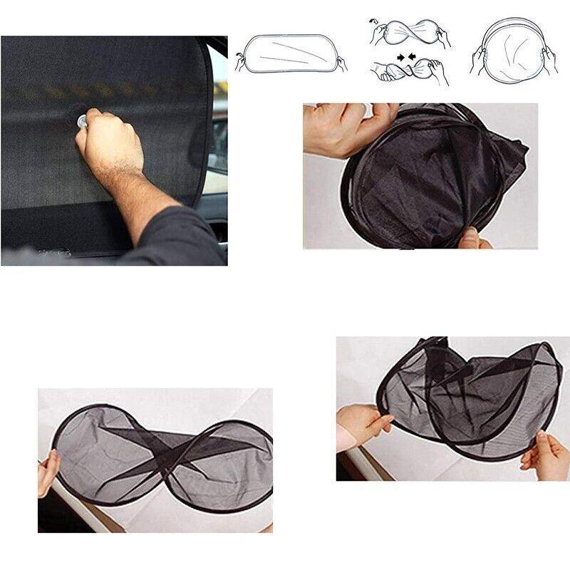 2PCS Car Window Sun Shade Mesh Visor for Rear Side Window UV Protection 44x36cm V528-CARSUNSHADE-2PCS-51252