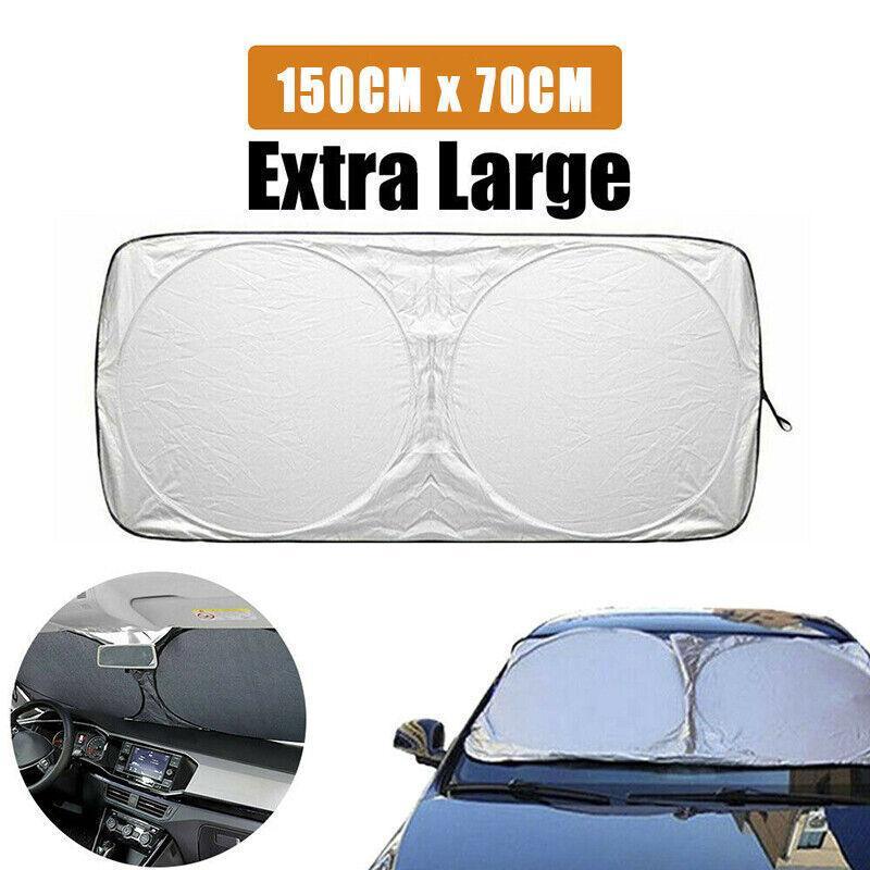 Car Windshield Sunshade Foldable 150x70cm UV Block Front Visor for SUV Van V528-CARSUNSHADE-857844