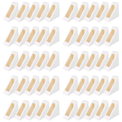 100PCS Sandwich Wedge Box Triangle Paper Container Cupcake Cake Box with Window - Cowhide V528-CARTON-COWHIDE-100PCS-369109