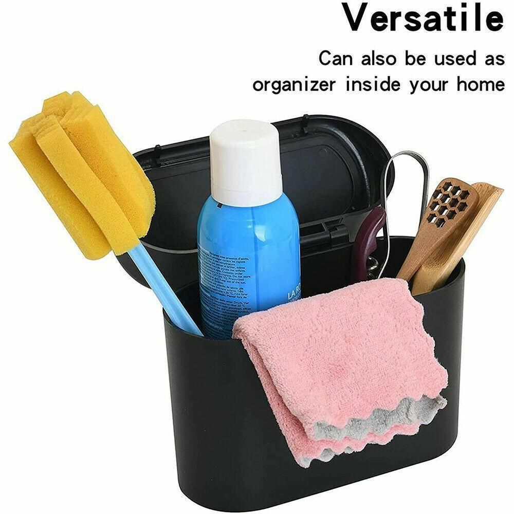 Mini Car Trash Bin with Lid Multifunction Rubbish Can for Vehicle Office Desktop Use V528-CARTRASH-BLACK-20921
